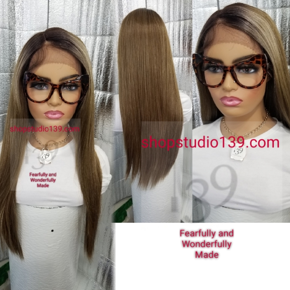 Sexy human  hair ash brown lace front wig